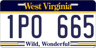 WV license plate 1PO665