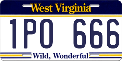 WV license plate 1PO666