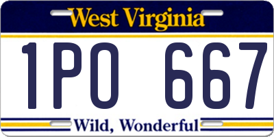 WV license plate 1PO667