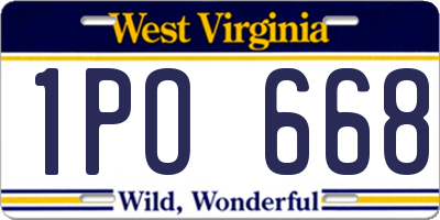 WV license plate 1PO668