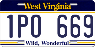 WV license plate 1PO669