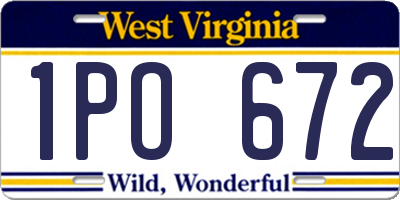 WV license plate 1PO672