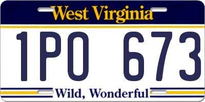 WV license plate 1PO673