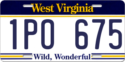 WV license plate 1PO675