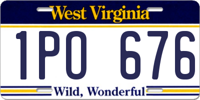 WV license plate 1PO676