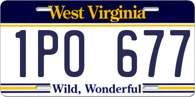 WV license plate 1PO677