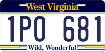 WV license plate 1PO681