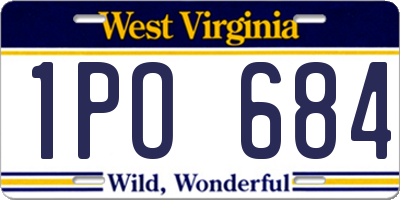 WV license plate 1PO684