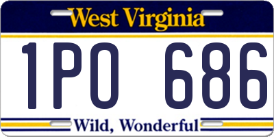 WV license plate 1PO686