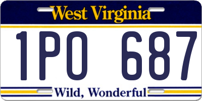 WV license plate 1PO687