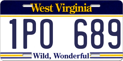 WV license plate 1PO689