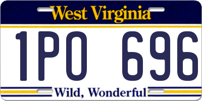 WV license plate 1PO696
