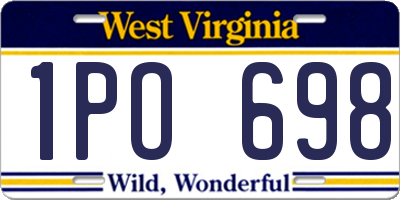 WV license plate 1PO698