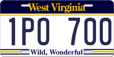 WV license plate 1PO700