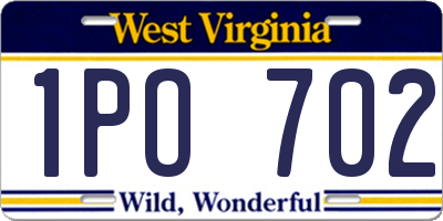WV license plate 1PO702