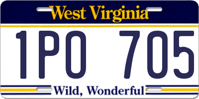 WV license plate 1PO705