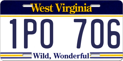 WV license plate 1PO706
