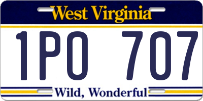 WV license plate 1PO707