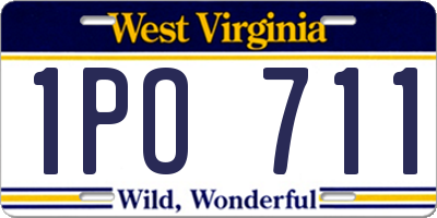WV license plate 1PO711