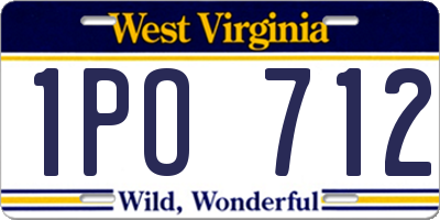 WV license plate 1PO712