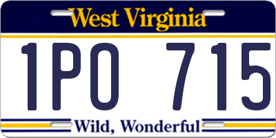 WV license plate 1PO715