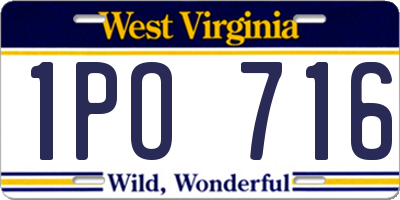 WV license plate 1PO716