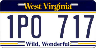 WV license plate 1PO717