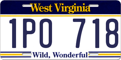 WV license plate 1PO718