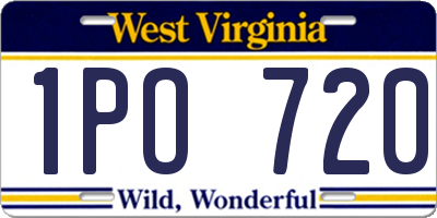 WV license plate 1PO720