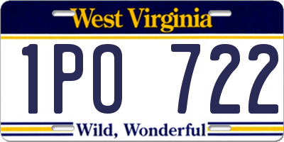 WV license plate 1PO722