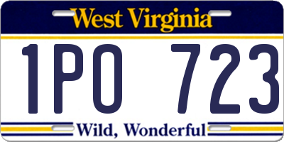WV license plate 1PO723
