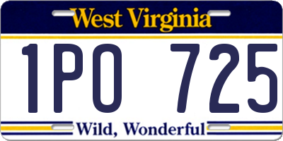 WV license plate 1PO725