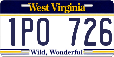 WV license plate 1PO726