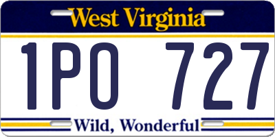 WV license plate 1PO727