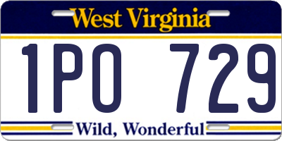 WV license plate 1PO729