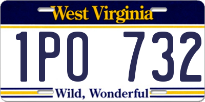 WV license plate 1PO732