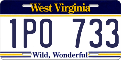 WV license plate 1PO733