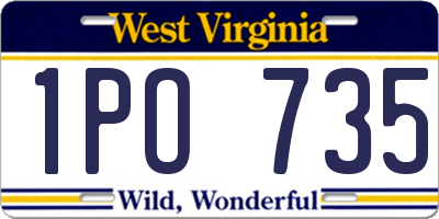 WV license plate 1PO735