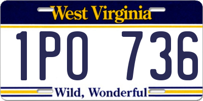 WV license plate 1PO736
