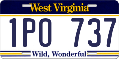 WV license plate 1PO737