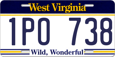WV license plate 1PO738