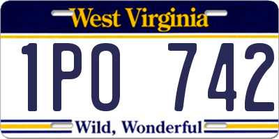 WV license plate 1PO742