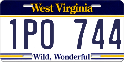WV license plate 1PO744