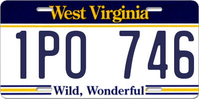 WV license plate 1PO746