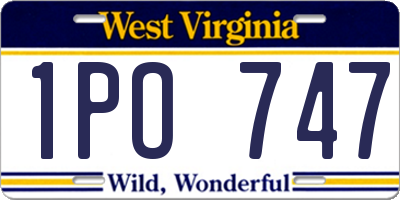 WV license plate 1PO747