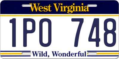 WV license plate 1PO748