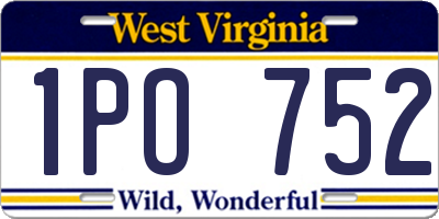 WV license plate 1PO752