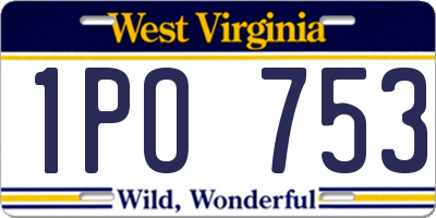 WV license plate 1PO753