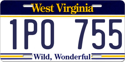 WV license plate 1PO755
