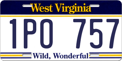 WV license plate 1PO757